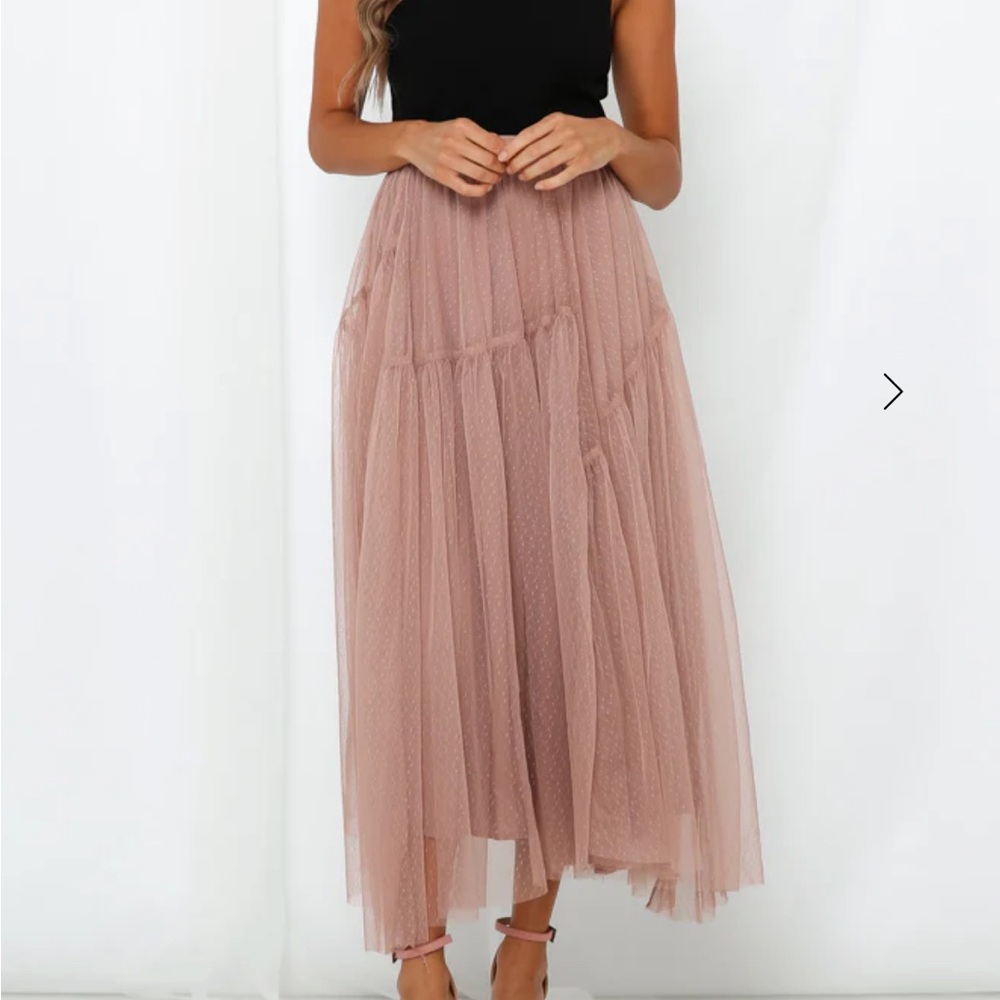 Hello Molly Fairytale Midi Asymmetrical Skirt (Blush)